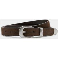 M&S Suede Buckle Belt Dark Brown