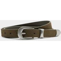 M&S Suede Buckle Belt Dark Khaki