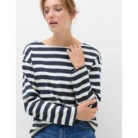 M&S Pure Cotton Striped Crew Neck T-Shirt Black Mix