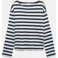 M&S Pure Cotton Striped Crew Neck T-Shirt Blue Mix