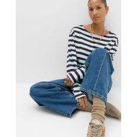 M&S Pure Cotton Striped Crew Neck T-Shirt Blue Mix