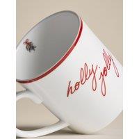 M&S Christmas Bone China Mug White