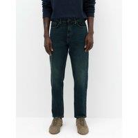 M&S Authentic Tapered Fit Stretch Jeans Dark Khaki