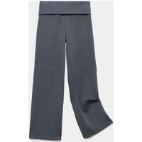 M&S Soft Touch Wide Leg Leggings (6-14 Yrs) Dark Pewter