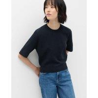 M&S Wool Rich Slim Fit Knitted Top Midnight Navy