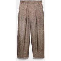 M&S Straight Leg Textured Trousers Gold