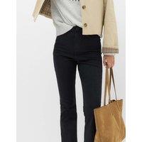 M&S Cotton Rich Kick Flare Trousers Midnight Navy
