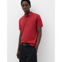 M&S The Perfect Cotton Slim fit Pique Polo Shirt Medium Red