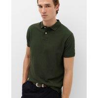M&S The Perfect Cotton Slim fit Pique Polo Shirt Dark Khaki