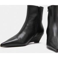 M&S Leather Wedge Pointed Ankle Boots Black