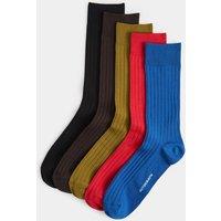 Autograph 5 Pack Ribbed Egyptian Cotton Socks Multi