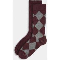 M&S 2 Pack Sparkle Crew Socks Burgundy Mix