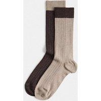 M&S 2 Pack Sparkle Crew Socks Natural Mix