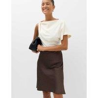 M&S Polka Dot Knee Length Skirt Chocolate Mix