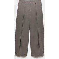 JAEGER Wool Rich Checked Balloon Trousers Charcoal