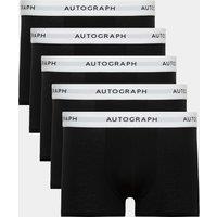 Autograph 5pk Supima Cotton Blend Supersoft Mid Hipsters Black