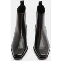 M&S Leather Western Block Heel Ankle Boots Black