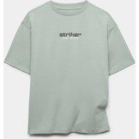 M&S Pure Cotton Football Graphic T-Shirt Light Green