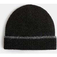 M&S Textured Beanie Hat with Thermowarmth Black Mix