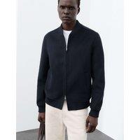 Autograph Double-Faced Wool Blend Bomber Jacket Dark Navy