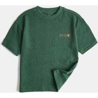 M&S Pure Cotton Textured Graphic T-Shirt (2-8 Yrs) Green