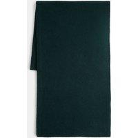 M&S Ribbed Knit Scarf with Wool Bottle Green