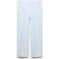 M&S Cotton Modal Seersucker Pyjama Bottoms Blue Mix