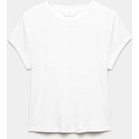 M&S Cotton Modal Ribbed Pyjama T-Shirt Beige Mix