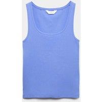 M&S Cotton Rich Ribbed Pyjama Vest Top Lupin