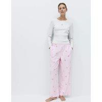 M&S Pure Cotton Printed Pyjama Bottoms Pink Mix