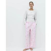 M&S Pure Cotton Printed Pyjama Bottoms Pink Mix
