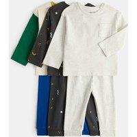 M&S 6 Pack Cotton Rich Top & Leggings Sets (0 Mths-3 Yrs) Charcoal Mix