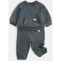 M&S Sweatshirt and Jogger Outfit (0-3 Yrs) Charcoal