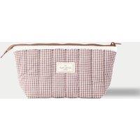 Flat Lay Co Essential Pouch - Mocha Gingham with Frill Mocha