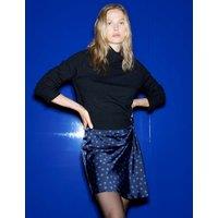 M&S Satin Polka Dot Mini Pencil Skirt Blue Mix