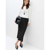 M&S Plisse Midi Column Skirt Black