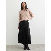 JAEGER Pleated Wool Kilt Skirt Black