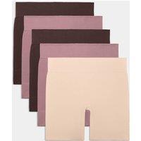 M&S 5 Pack Anti-Chafe Anti-Static Cycling Shorts Brown Mix
