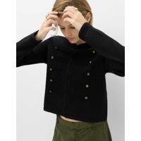 M&S Cotton Rich Button Detail Knitted Jacket Black