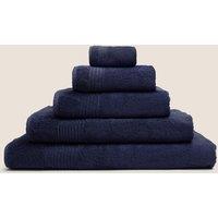 M&S Set of 2 Egyptian Cotton Towels Navy