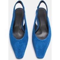 M&S Suede Flat Chisel Toe Slingback Shoes Cobalt