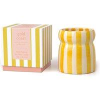 Paddywax Cabana Gold Coast Striped Ceramic Boxed Candle 184g No Colour