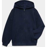 M&S Cotton Rich Plain Hoodie (6-16 Yrs) Indigo