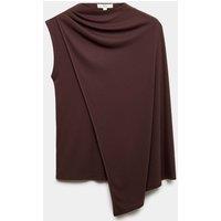 M&S High Neck Drape Top Chocolate