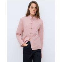 Autograph Pure Cotton High Neck Button Detail Blouse Dusted Pink