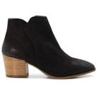 Leather Block Heel Ankle Boots