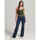 Mid Rise Slim Flare Jeans
