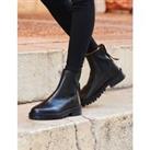 Buy Leather Chelsea Cleated Flat Ankle Boots