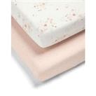 2pk Floral Cotbed Fitted Sheets
