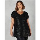 Sequin V-Neck Relaxed Tunic